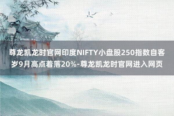 尊龙凯龙时官网印度NIFTY小盘股250指数自客岁9月高点着落20%-尊龙凯龙时官网进入网页