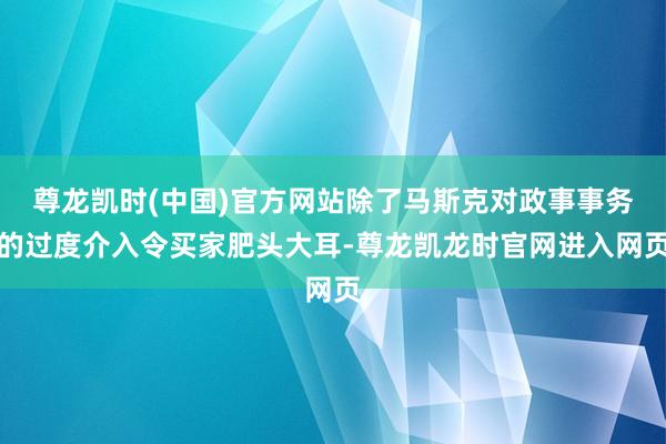 尊龙凯时(中国)官方网站除了马斯克对政事事务的过度介入令买家肥头大耳-尊龙凯龙时官网进入网页