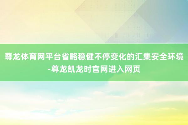 尊龙体育网平台省略稳健不停变化的汇集安全环境-尊龙凯龙时官网进入网页