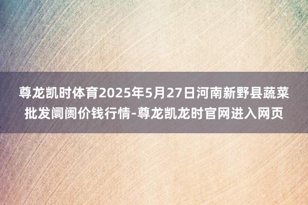 尊龙凯时体育2025年5月27日河南新野县蔬菜批发阛阓价钱行情-尊龙凯龙时官网进入网页