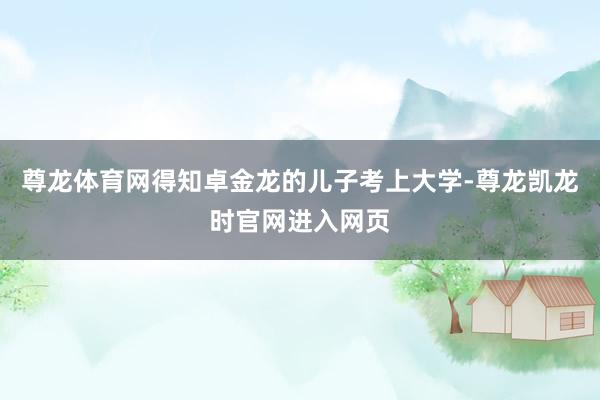 尊龙体育网得知卓金龙的儿子考上大学-尊龙凯龙时官网进入网页