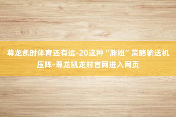 尊龙凯时体育还有运-20这种“胖妞”策略输送机压阵-尊龙凯龙时官网进入网页